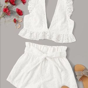 White two piece outfit
